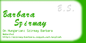 barbara szirmay business card